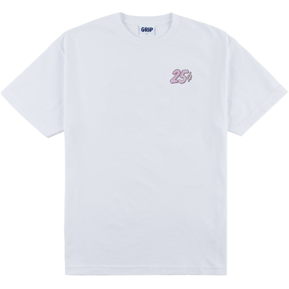 Classic Grip x Quartersnacks Buss Down Tee White