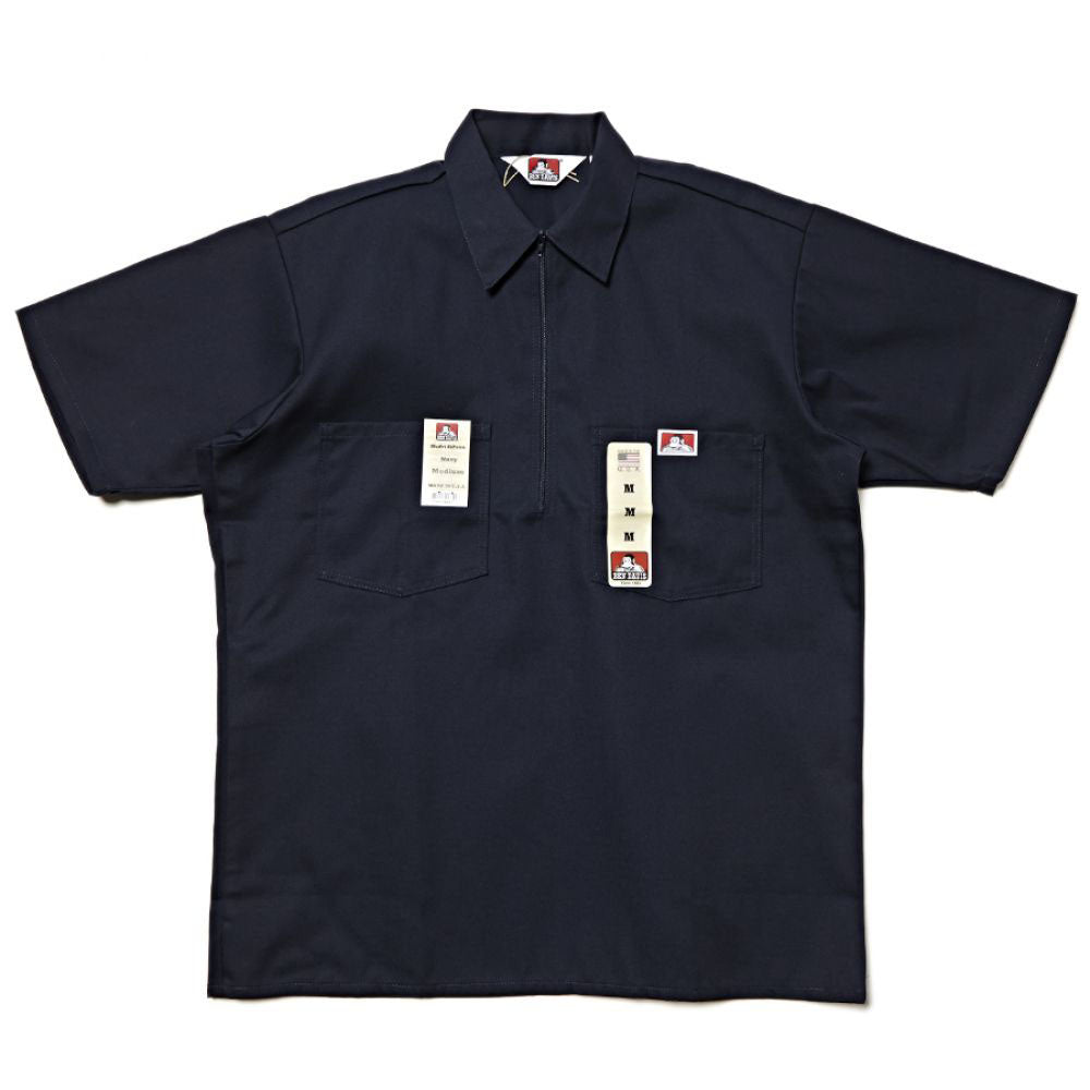 Ben Davis short sleeve 1/2 zip Navy Shirt