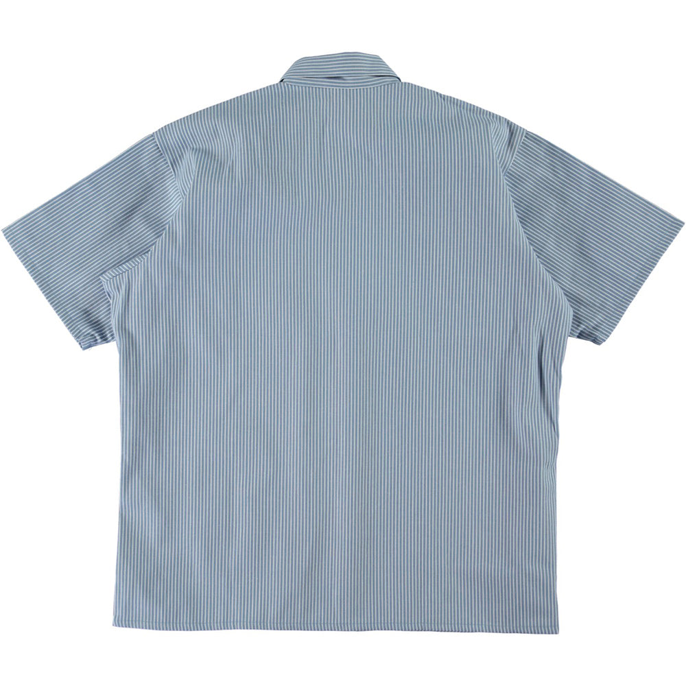 Ben Davis short sleeve half zip work shirt blue stripe | Manchester's ...