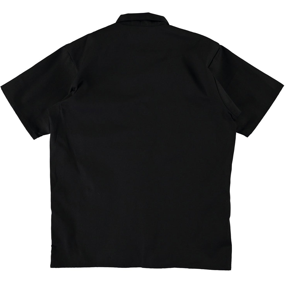 Ben Davis short sleeve half zip work shirt solid black | Manchester's