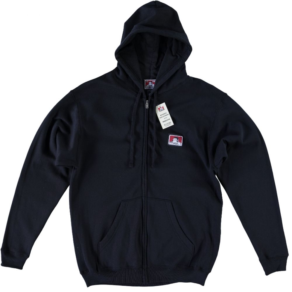 Ben Davis Woven Logo black zip up hood