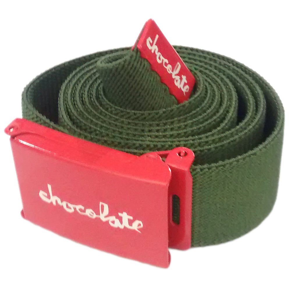 Chocolate Red Square stretch belt green