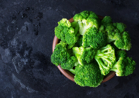 Broccoli on Stone Backdrop in Bowl
