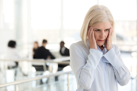 Woman experiencing a hot flash