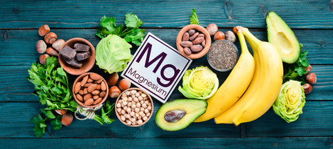 Magnesium rich foods on a table