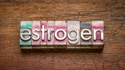 Block letters showing the word estrogen