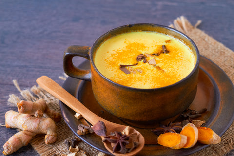 Turmeric Tea on a Plate