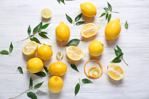 Lemons on white