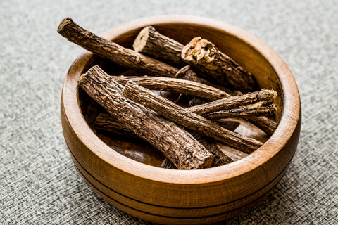 Licorice Root in a Bowl on a Table