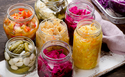 probiotic foods on a table