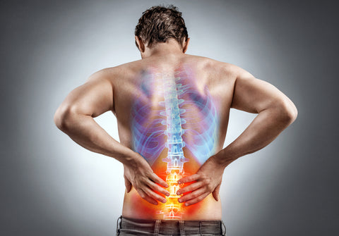 Man showing inflammation in his back