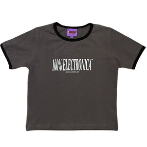 Grey Ringer Logo Baby Tee