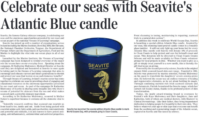 Celebrate Our Seas With Seavite's Atlantic Blue Candle