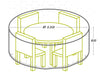 Protective Case Aktive Ø 120 cm Tables 120 x 60 x 120 cm (6 Units)