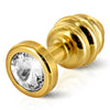 Ano Butt Plug Ribbed Gold Plated 35 mm Diogol 71687