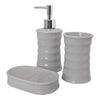 Bath Set Waves Grey Metal Ceramic (3 pcs)