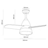 Ceiling Fan with Light Techbrey Industrial 55W 15 W A++ 1500 Lm (Adjustable)