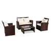 Oshion Outdoor Rattan Sofa Combination Four-piece Package-Brown(Combination Total 2 Boxes)