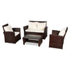 Oshion Outdoor Rattan Sofa Combination Four-piece Package-Brown(Combination Total 2 Boxes)