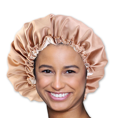Black Satin Hair bonnet + Satin Scrunchie ( Reversable Satin Night sle –  AfricanFabs