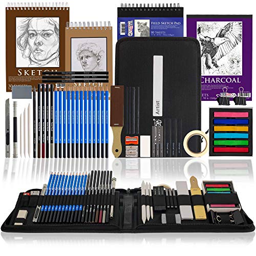 Soucolor 9 x 12 Sketch Book, 1-Pack 100 Sheets Spiral Bound Art