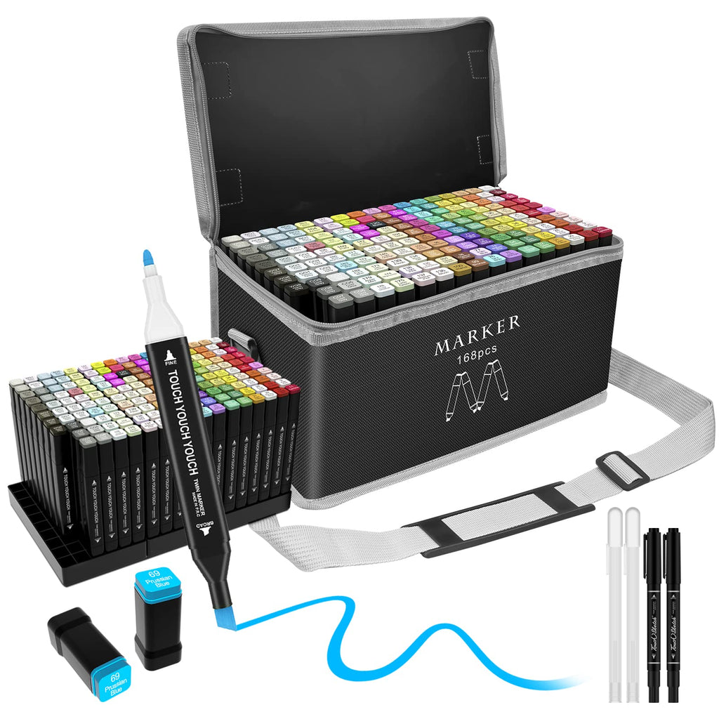Hyrrt 120 Colors Dual Tips Alcohol Markers, Art Markers Pens with Pen  Holder, Permanent Sketch Markers Set for Kids Adults Coloring,Painting