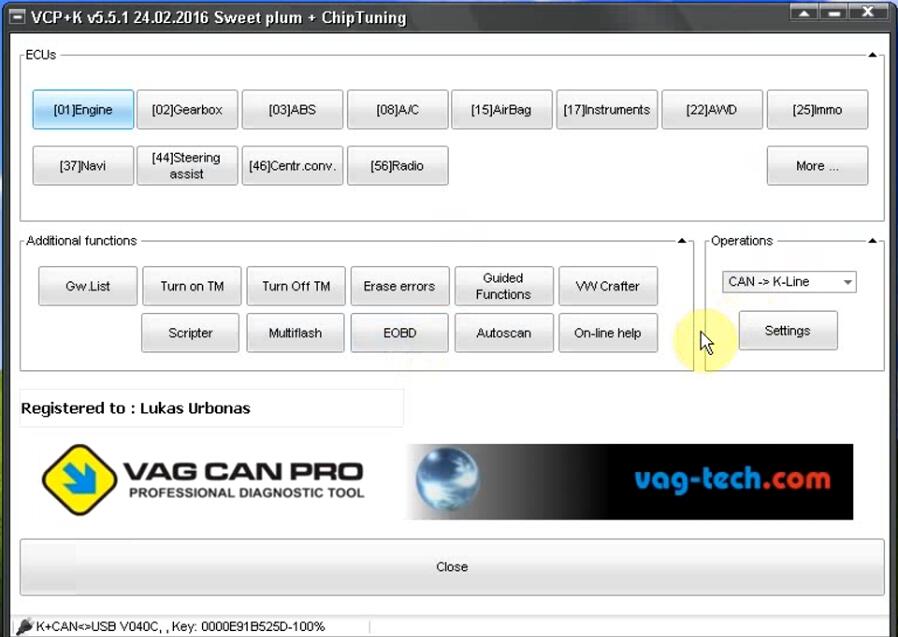 vag pro can v5.5.1 software display