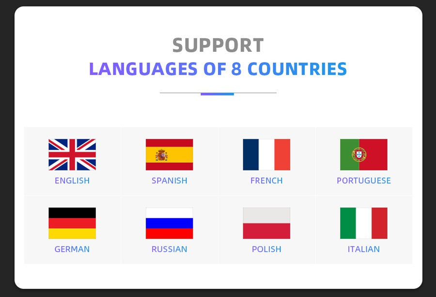 Xtool 300P Supports muti-language switching