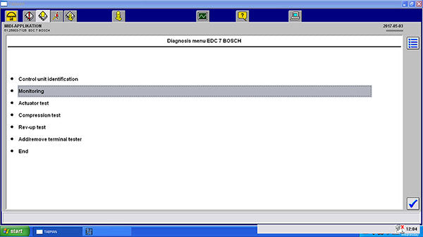 MAN VCI Lite Diagnostic Scanner Software Display: