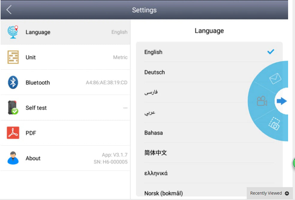 Xtool H6 Language Settings