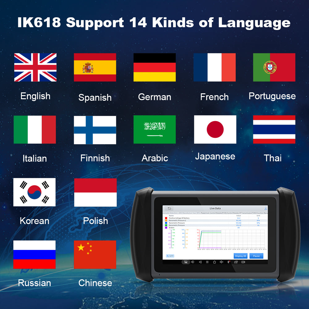 XTool IK618 Supports 14 Types of Language