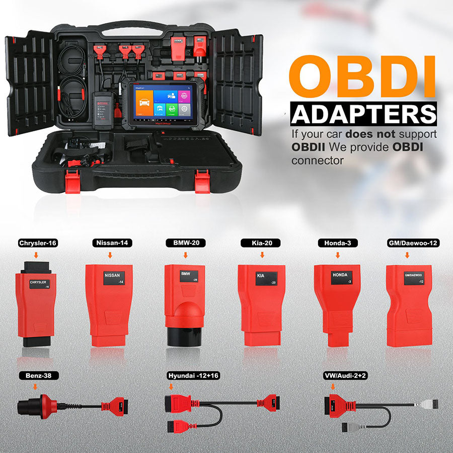 Autel MaxiCOM MK908 Full System Diagnostic Tool Car OBD2 scanner providers kinds of adapters.