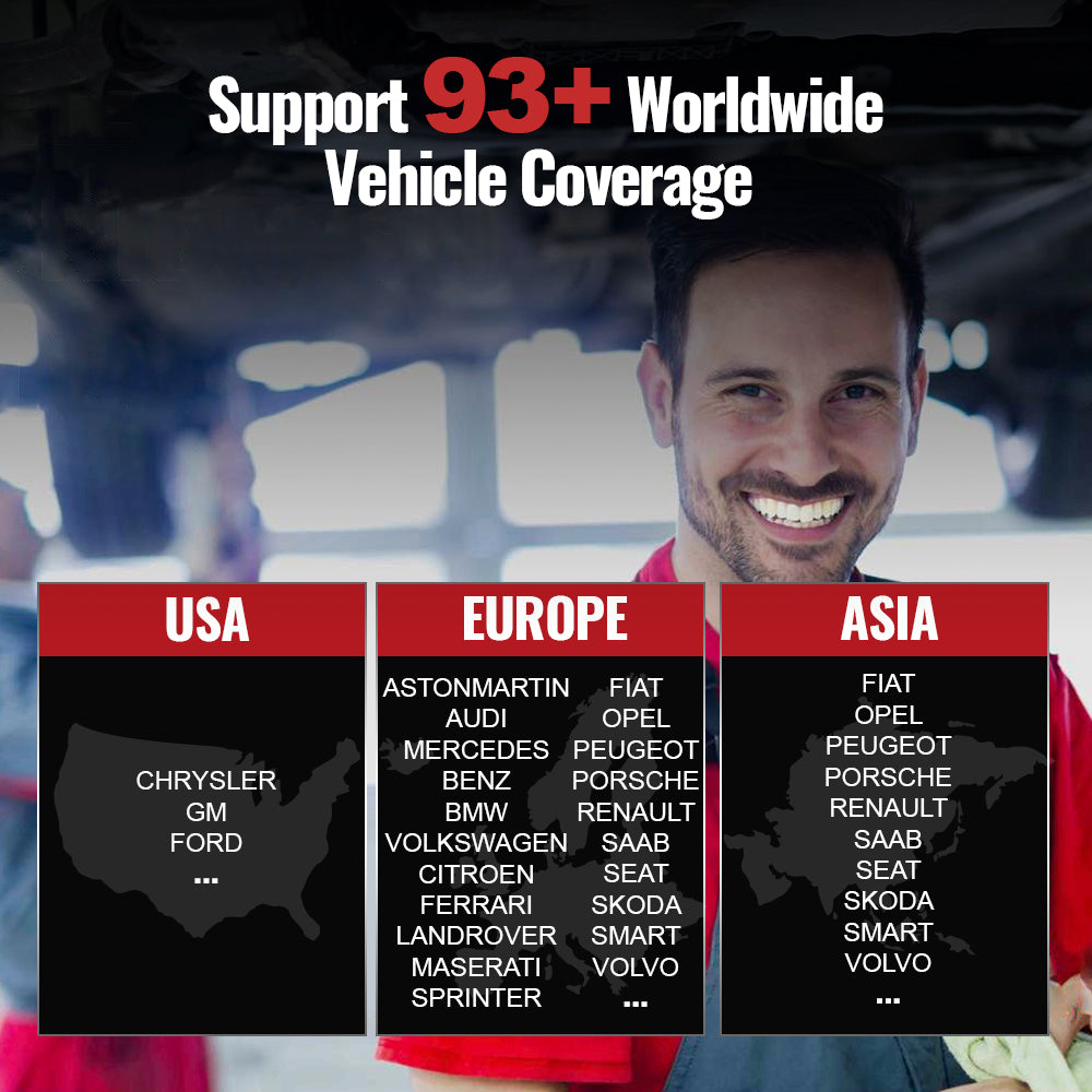 Support 93+ worldwide vehicle coverage