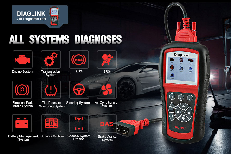 AUTEL MaxiDiag Diaglink OBD2 Scanner All System Car Diagnostic Tool supports all systems diagnostic