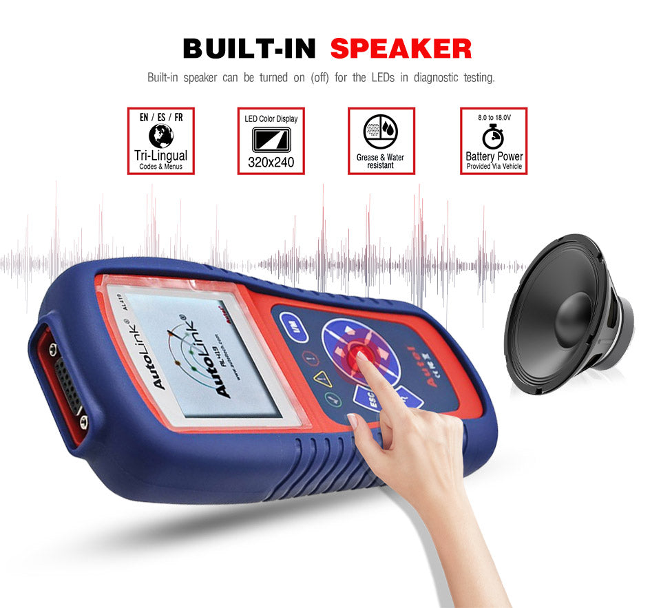 Autel AutoLink AL419 OBD2 EOBD Diagnostic Scanner Code Reader/CAN Scan Tool has built-in speaker