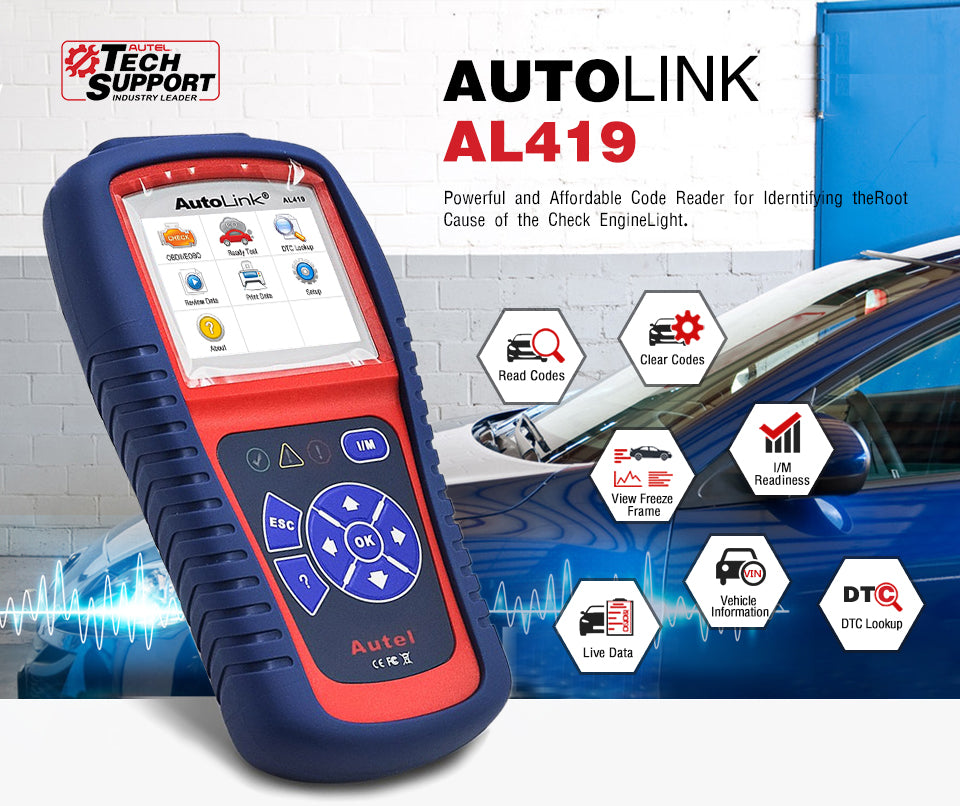 Autel AutoLink AL419 OBD2 EOBD Diagnostic Scanner Code Reader/CAN Scan Tool overview。