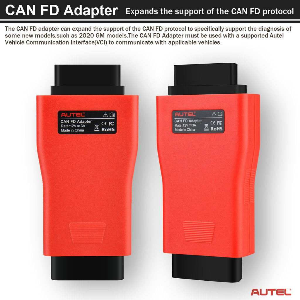 Autel CAN FD Adapter for MaxiSys Series Compatible with Autel VCI Supports CAN FD Protocol Model expands the supoort of the CAN FD protocol specifically supports  the diagnosis of some new modles, such as 2020GM models.