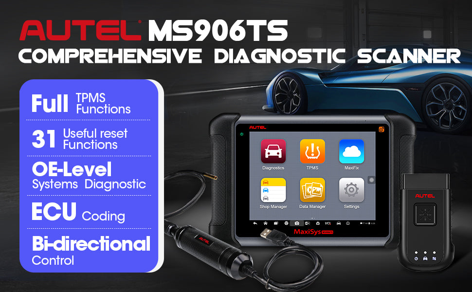 Autel MaxiSYS MS906TS TPMS Diagnostic Tools Auto Full System Wireless Scanner is a comprehensive diagnostic scanner.