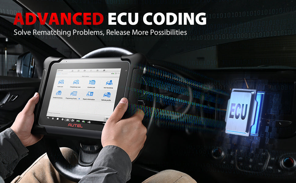 Autel Maxisys Elite II Dignostic Scan Tool OE-Level OBD2 Scanner J2534 ECU Programming is able to solve rematching problems and release more possiblities for ECU coding.