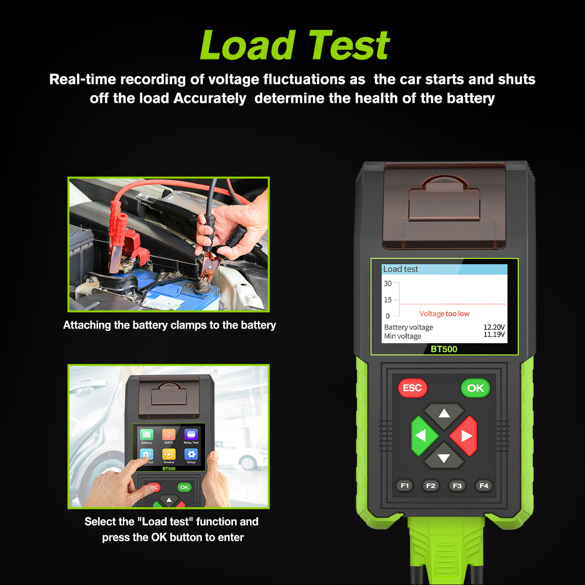 2023 New BT500 Car Battery Tester 12V 24V With Printer 20-2000CCA Battery System Detect Auto Battery Analyzer Car Battery Tools