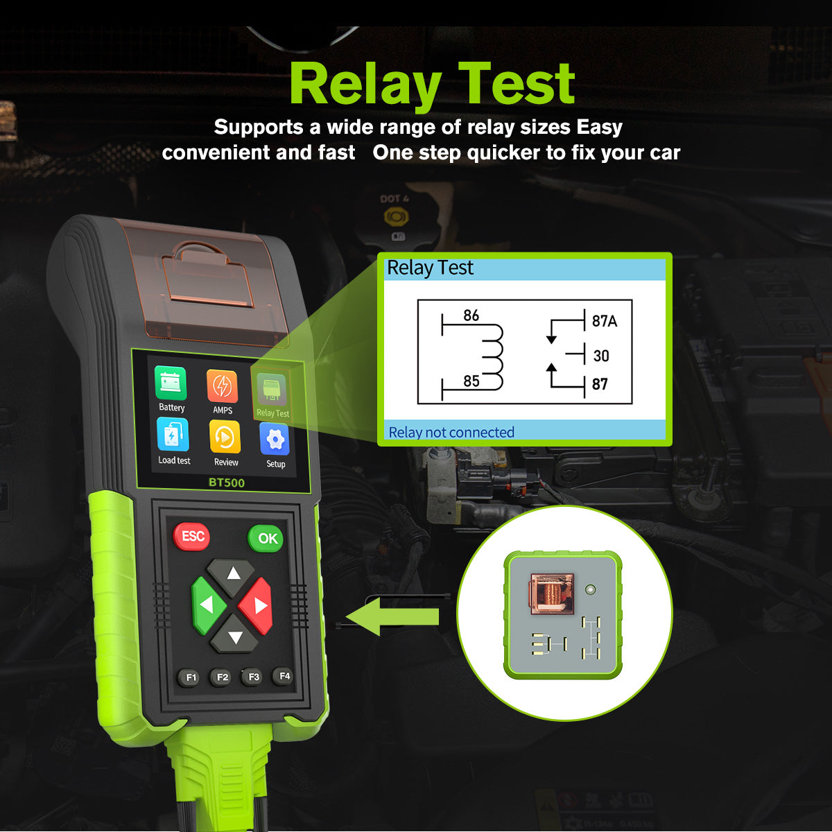 2023 New BT500 Car Battery Tester 12V 24V With Printer 20-2000CCA Battery System Detect Auto Battery Analyzer Car Battery Tools