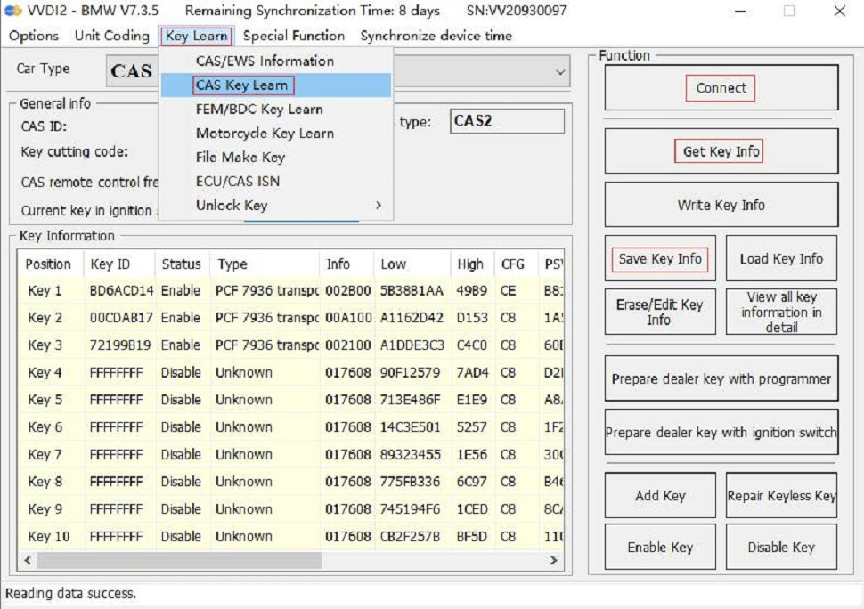 Godiag CAS1 CAS2 B-MW Mechanical Key Test Platform