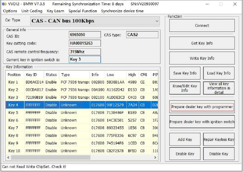 Godiag CAS1 CAS2 B-MW Mechanical Key Test Platform