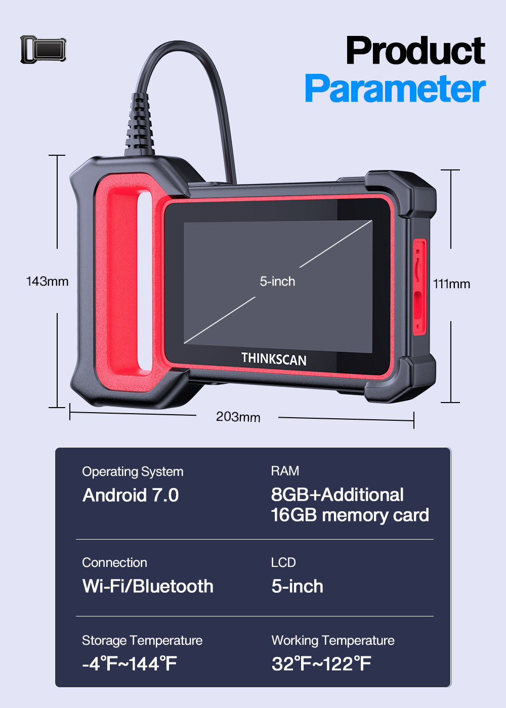 THINKCAR ThinkScan Plus S4 Parameter and More Details