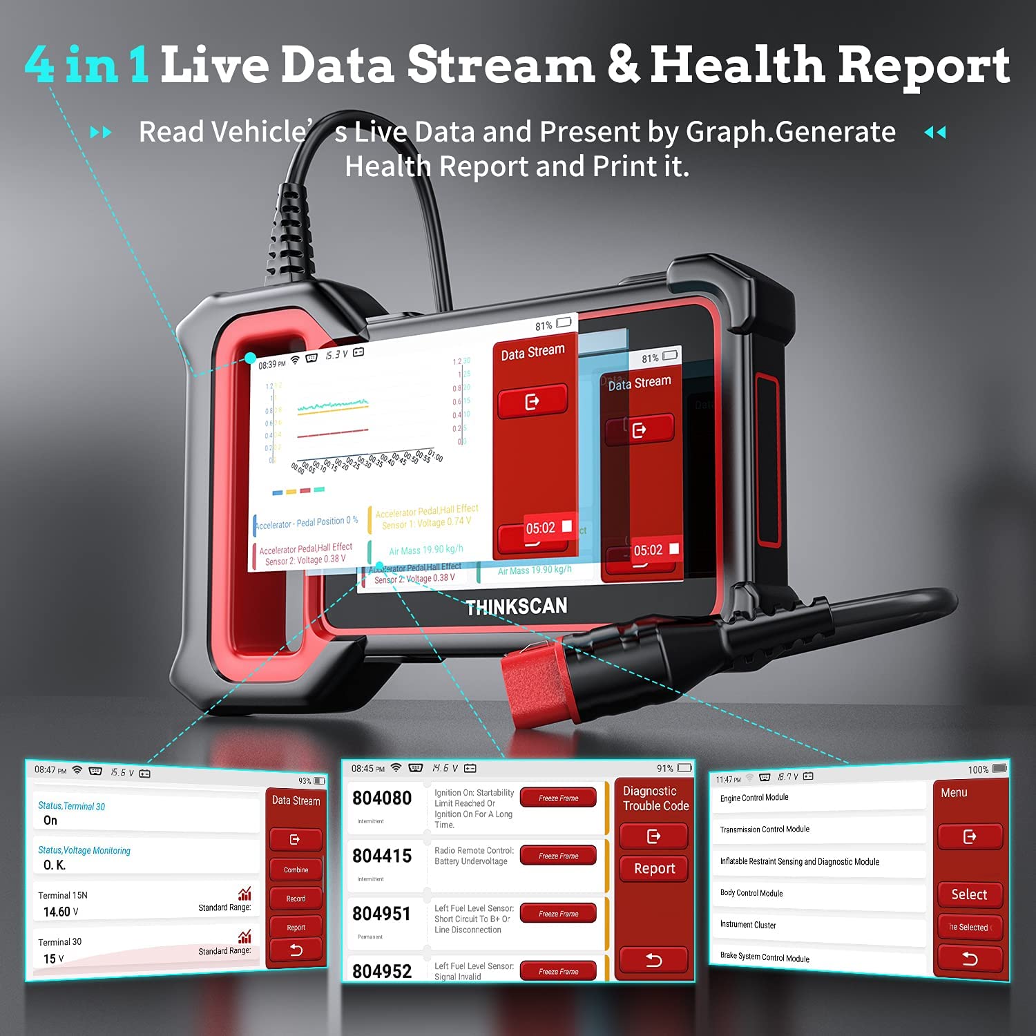 4 in 1 Live Data Stream & Health Report