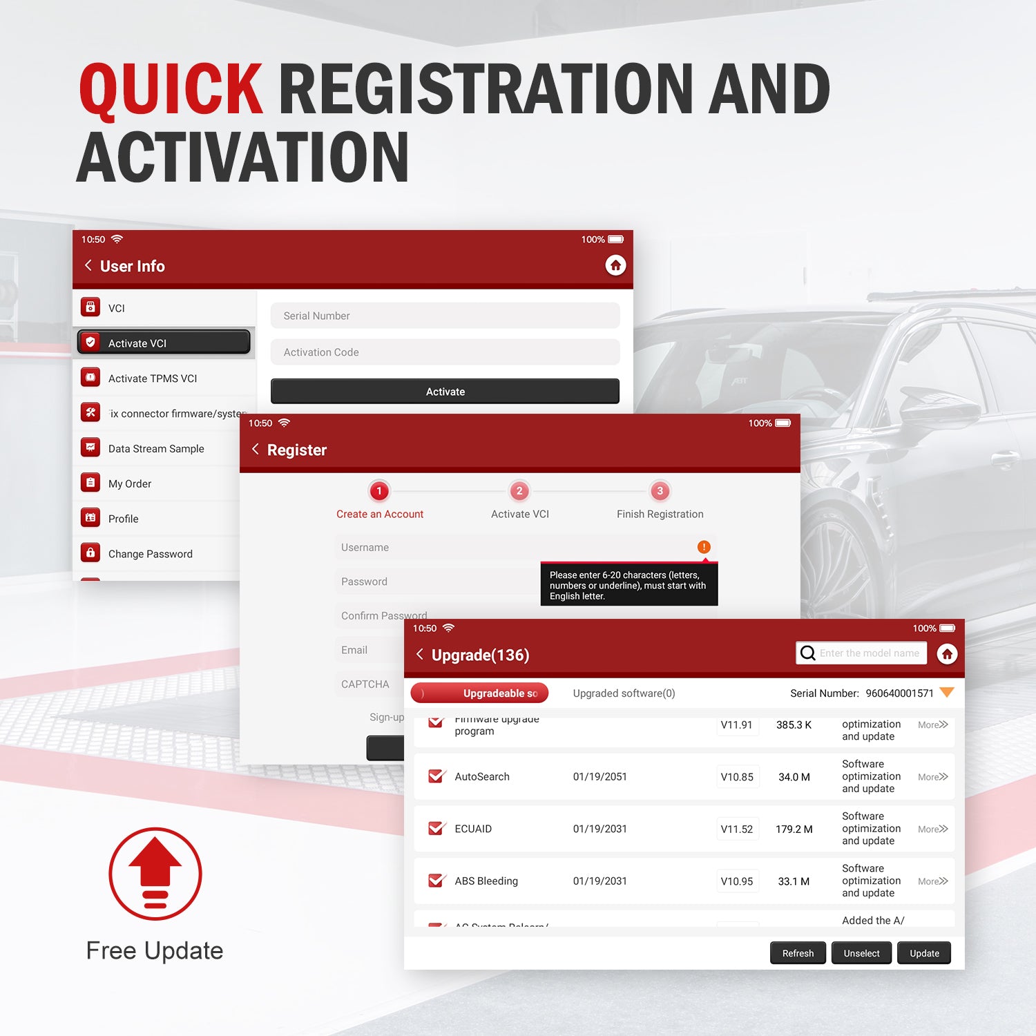 Quick registration and activation, one-click upgrade