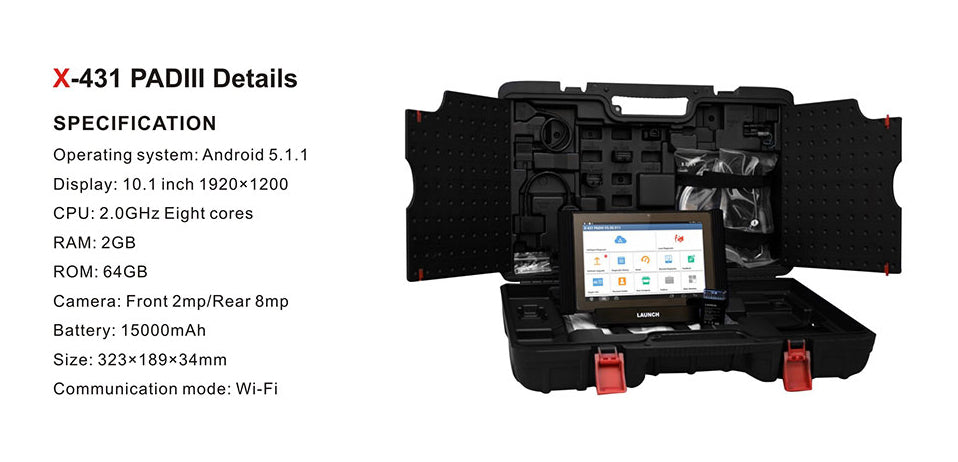 Launch X431 PAD III Specification