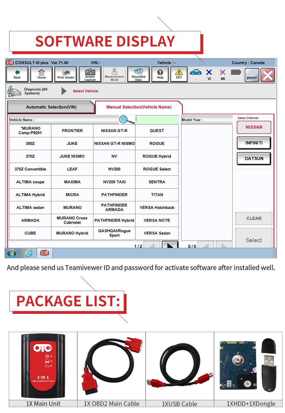 OTC Plus Software Display