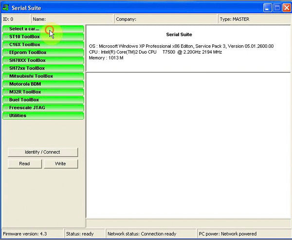 Piasini Serial Suite Engineering V4.3 Screen Display