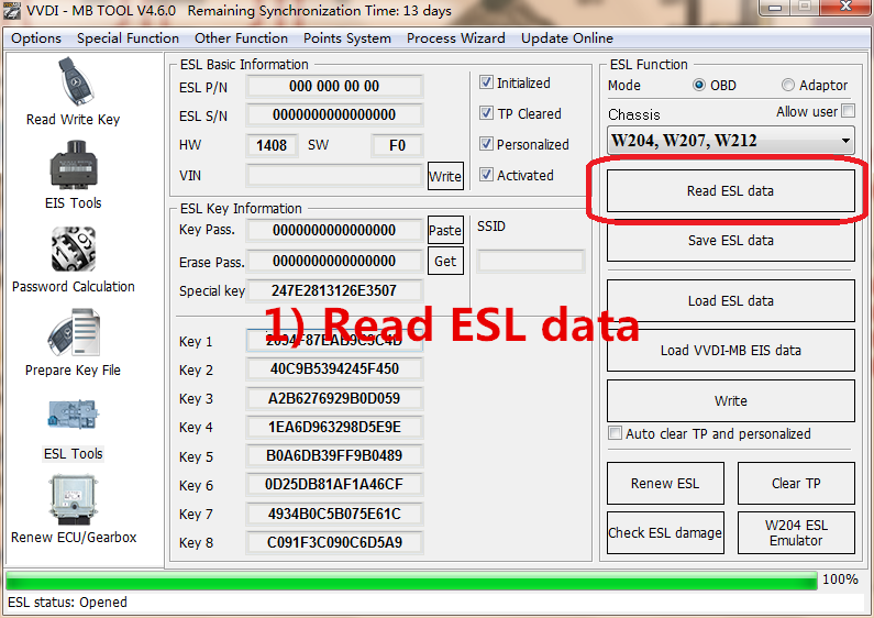 Emulator A2C-52724 NEC chip for Mercedes W204 207 212 ESL